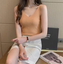 Load image into Gallery viewer, V-neck Summer Camisole Knitted Sleeveless Top Shirt
