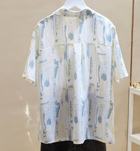 Load image into Gallery viewer, Summer Design V-neck Blouse Chiffon Flower Shirt

