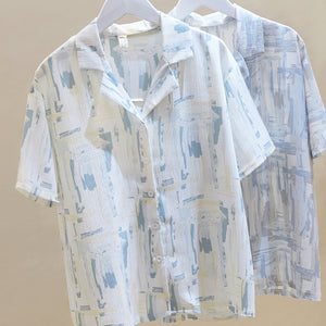 Summer Design V-neck Blouse Chiffon Flower Shirt