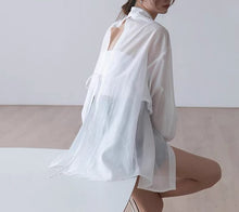 Load image into Gallery viewer, Shirt Thin Backless Strap Micro Sheer Sunscreen Shirt
