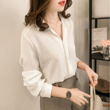 Load image into Gallery viewer, Solid Color Han Fan Simple Long-sleeved Shirt
