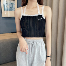 Load image into Gallery viewer, Korean Crank Vest Halter Sling Lace Top Shirt
