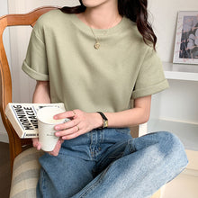 Load image into Gallery viewer, Korean Version Summer Loose and Thin Half-sleeved Waffle Top Shirt
