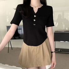 Load image into Gallery viewer, All-match V-neck Irregular Short-sleeved Top Shirt
