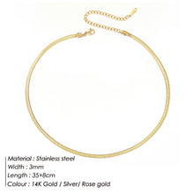 Load image into Gallery viewer, 3MM Flat Snake Chain Necklace
