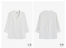 Load image into Gallery viewer, V-neck Mid-sleeve Chiffon Fashion Placket Blouse

