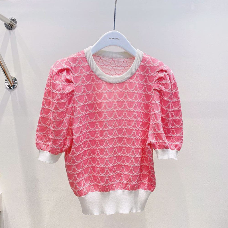 Korean Style Slim Puff-sleeved Sweater Shirt