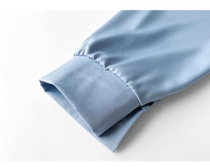 Loose Stacking Chiffon Long-sleeved Polo Shirt