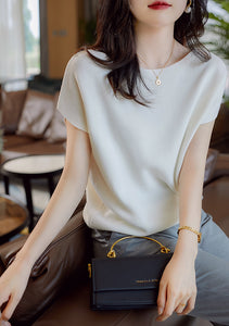 Pullover Comfortable Knit Sweater Top Shirt with Necklace