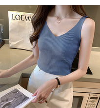 Load image into Gallery viewer, V-neck Summer Camisole Knitted Sleeveless Top Shirt
