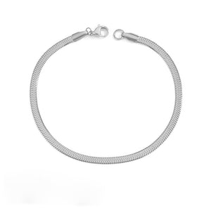 3MM Flat Snake Chain Bracelet
