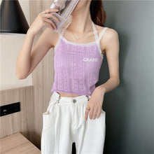 Load image into Gallery viewer, Korean Crank Vest Halter Sling Lace Top Shirt

