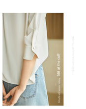 Load image into Gallery viewer, V-neck Mid-sleeve Chiffon Fashion Placket Blouse
