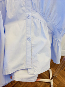 Loose Asymmetric Fold Stitching Doll Shirt