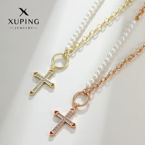 Cross Collarbone Chain Pearl Necklace