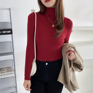 Autumn and Winter New Pure Color Basic Wild Sweater