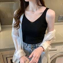 Load image into Gallery viewer, V-neck Summer Camisole Knitted Sleeveless Top Shirt
