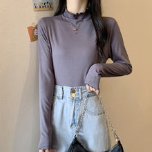 Load image into Gallery viewer, Modal Half-High Collar Long-sleeved Thin Shirt
