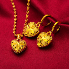 Load image into Gallery viewer, Love Flower Gold Plated Jewelry Set

