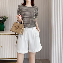 Load image into Gallery viewer, Luxury Wild Slim Knitted Plaid Short-sleeved Shirt
