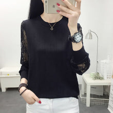 Load image into Gallery viewer, Round Neck Lace Knit Bottoming Shirt
