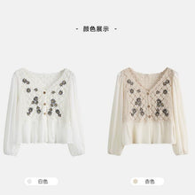 Load image into Gallery viewer, V-neck Hollow Chiffon Ruffled Summer Top Shirt
