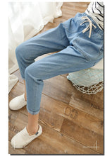 Load image into Gallery viewer, New Elastic High Waist Denim Trousers Casual Pants
