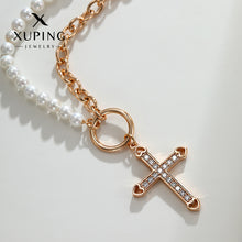 Load image into Gallery viewer, Cross Collarbone Chain Pearl Necklace
