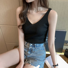 Load image into Gallery viewer, V-neck Summer Camisole Knitted Sleeveless Top Shirt
