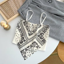 Load image into Gallery viewer, Niche cashew nut flower silk scarf net red inner vest small suspender tube top top outerwear trendy
