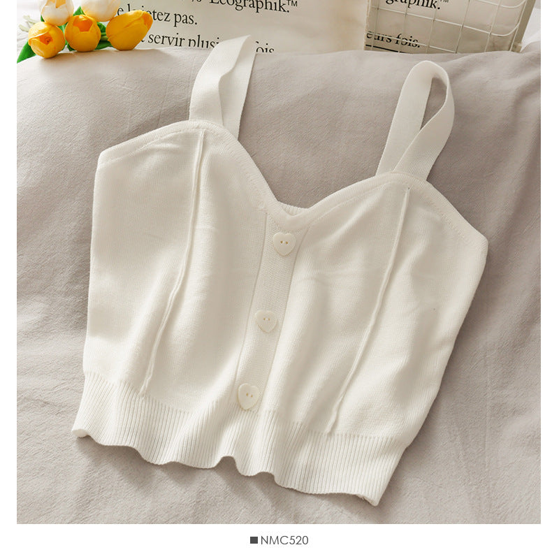 Summer Camisole Slim Knit Sweater Shirt