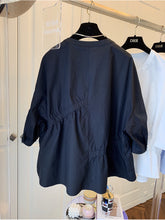 Load image into Gallery viewer, Loose Asymmetric Fold Stitching Doll Shirt
