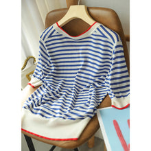Load image into Gallery viewer, Refreshing Style Silky Lyocell V-neck Knitted T-shirt
