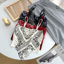 Load image into Gallery viewer, Niche cashew nut flower silk scarf net red inner vest small suspender tube top top outerwear trendy
