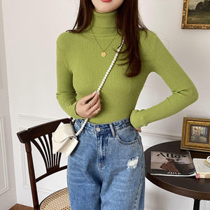 Autumn and Winter New Pure Color Basic Wild Sweater