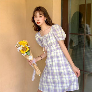 Flavor Plaid Sweet Super Fairy Forest Dress