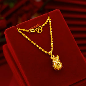 Gold Plated Lucky Money Bag Jewelry Set