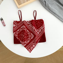 Load image into Gallery viewer, Niche cashew nut flower silk scarf net red inner vest small suspender tube top top outerwear trendy
