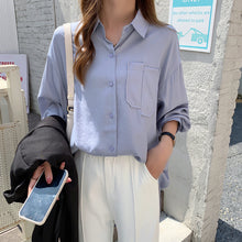 Load image into Gallery viewer, Real Shot Solid Color Outer Wear Long-sleeved Shirt
