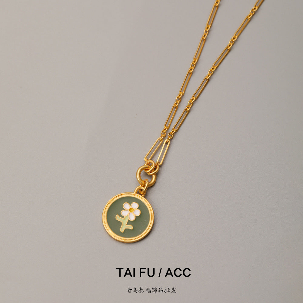 High-end Enamel Flower Jewelry Set