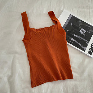Summer Knit Suspender Vest Shirt