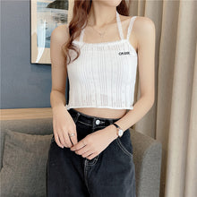 Load image into Gallery viewer, Korean Crank Vest Halter Sling Lace Top Shirt

