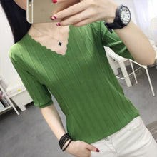 Load image into Gallery viewer, New Slim Middle-sleeved V-neck Sweater Shirt
