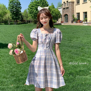Flavor Plaid Sweet Super Fairy Forest Dress