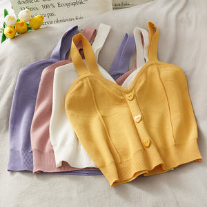 Summer Camisole Slim Knit Sweater Shirt
