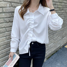 Load image into Gallery viewer, Real Shot Drawstring Chic Long-sleeved Shirt
