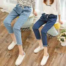 Load image into Gallery viewer, New Elastic High Waist Denim Trousers Casual Pants
