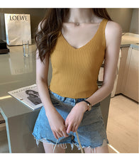 Load image into Gallery viewer, V-neck Summer Camisole Knitted Sleeveless Top Shirt
