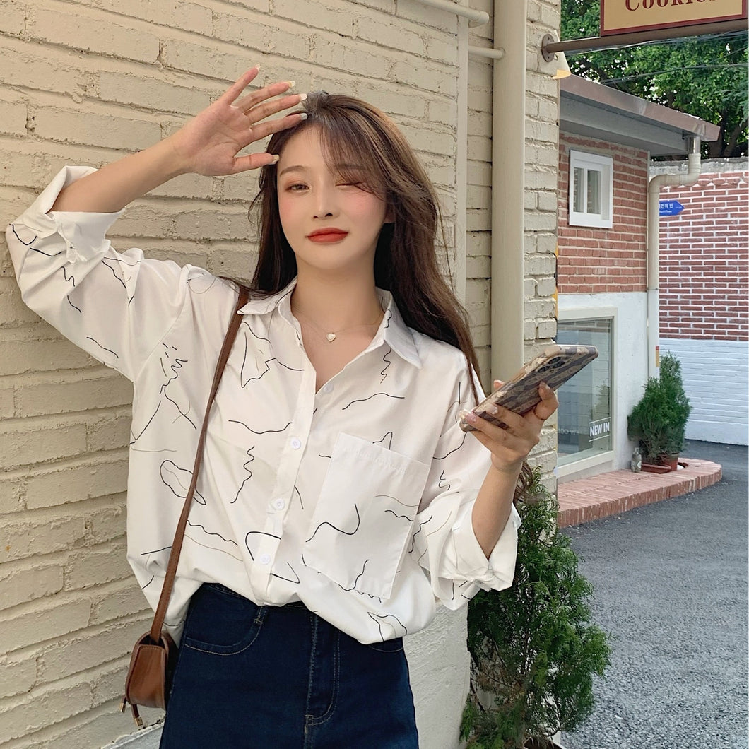 New Style White Thin Long-sleeved Coat Shirt