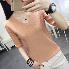 Load image into Gallery viewer, New Slim Middle-sleeved V-neck Sweater Shirt
